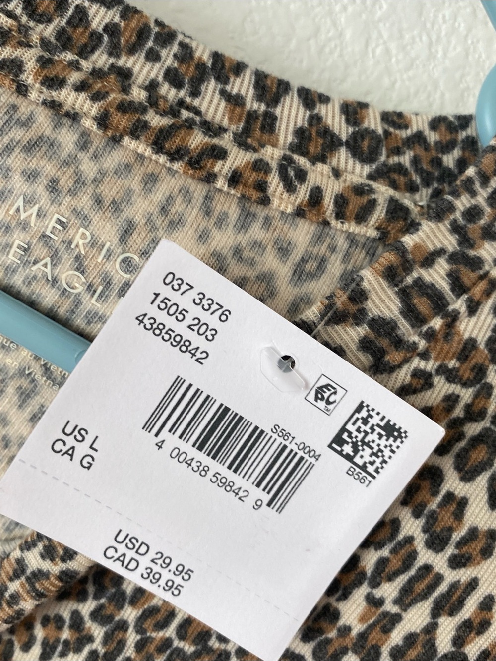 American Eagle Outfitters Leopard Print Long Sleeve Top - Beige, Brown - Picture 2 of 2